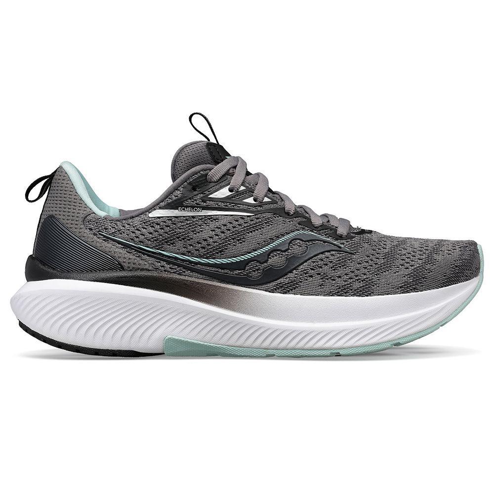 Womens Saucony Echelon 9, Charcoal/Ice, 5 B Medium