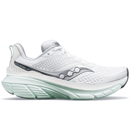 Women's Saucony Guide 17, White/Jade, 11 B Medium