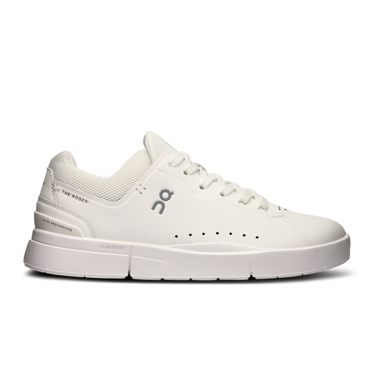 Womens On The Roger Advantage 2, All White, 7.5 B Medium