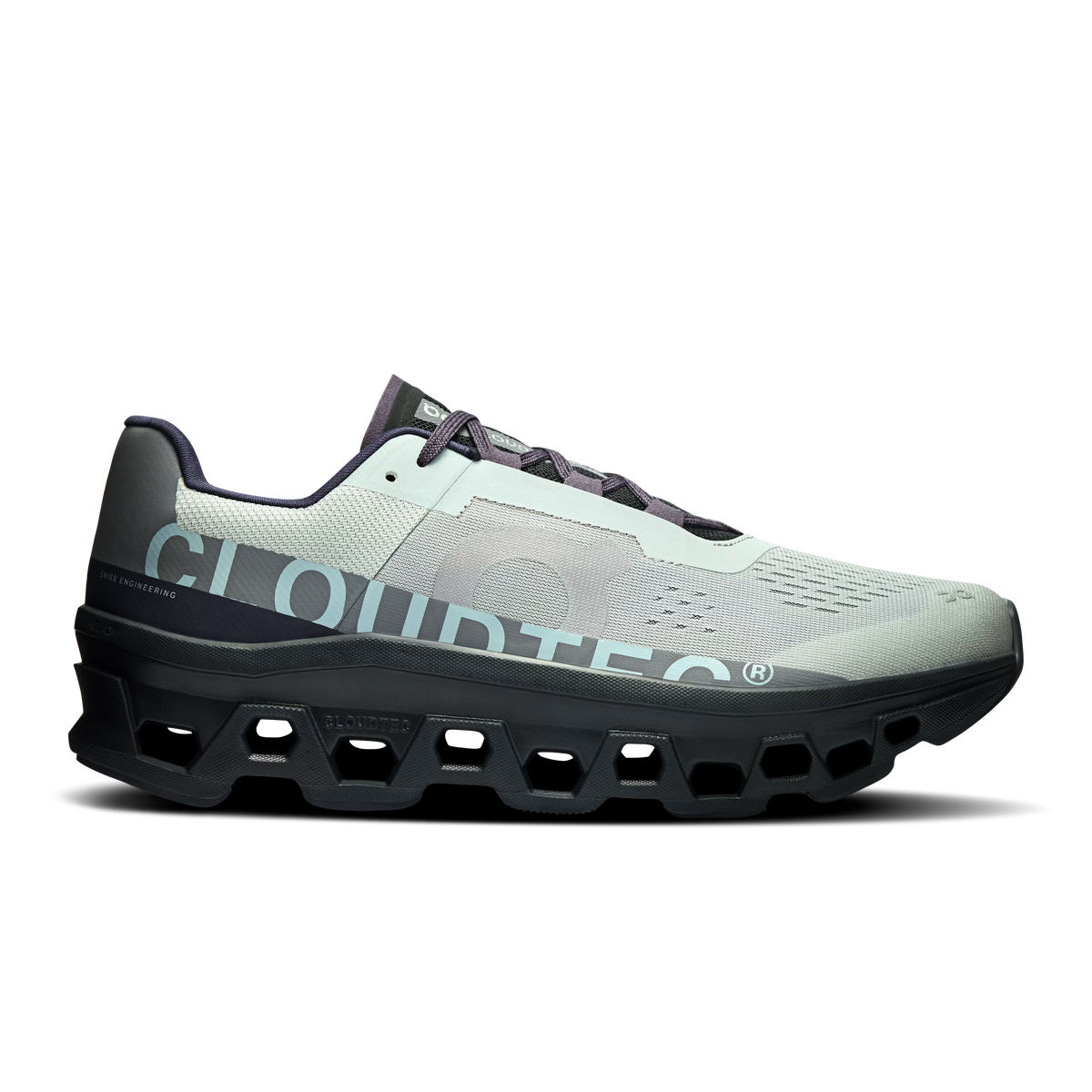 Men's On Cloudmonster, Glacier/Black, 9.5 D Medium