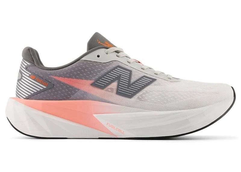 Men's New Balance FuelCell Rebel v5, Grapefruit/Greymatter/Poppy, 14 D Medium