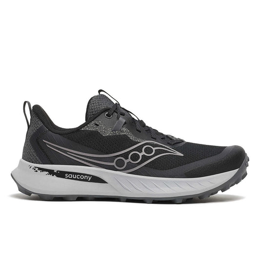Men's Saucony Peregrine 15, Black/Shadow, 11.5 2E Wide