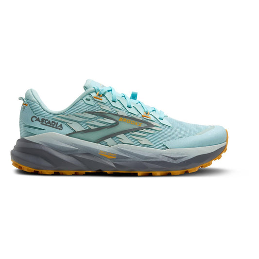 Women's Brooks Cascadia 19, Clearwater/Primer Grey/Apricot, 7.5 B Medium