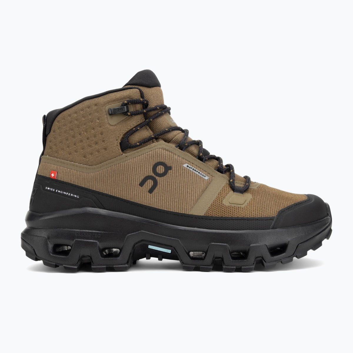 Men's On Cloudrock Mid Waterproof, Hunter/Black, 10 D Medium
