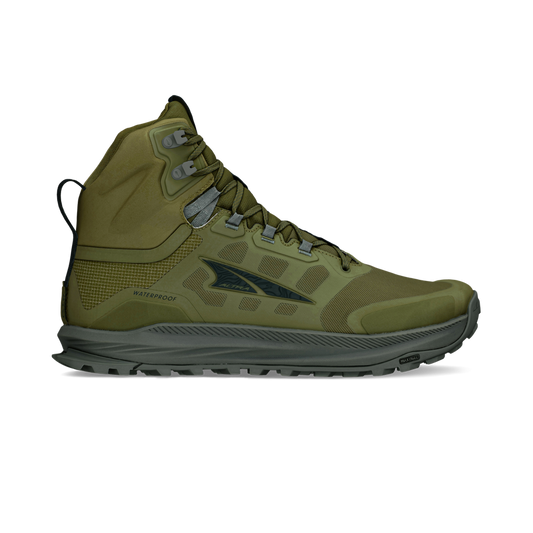 Men's Altra Lone Peak 9 Waterproof Mid, Green, 8 D Medium