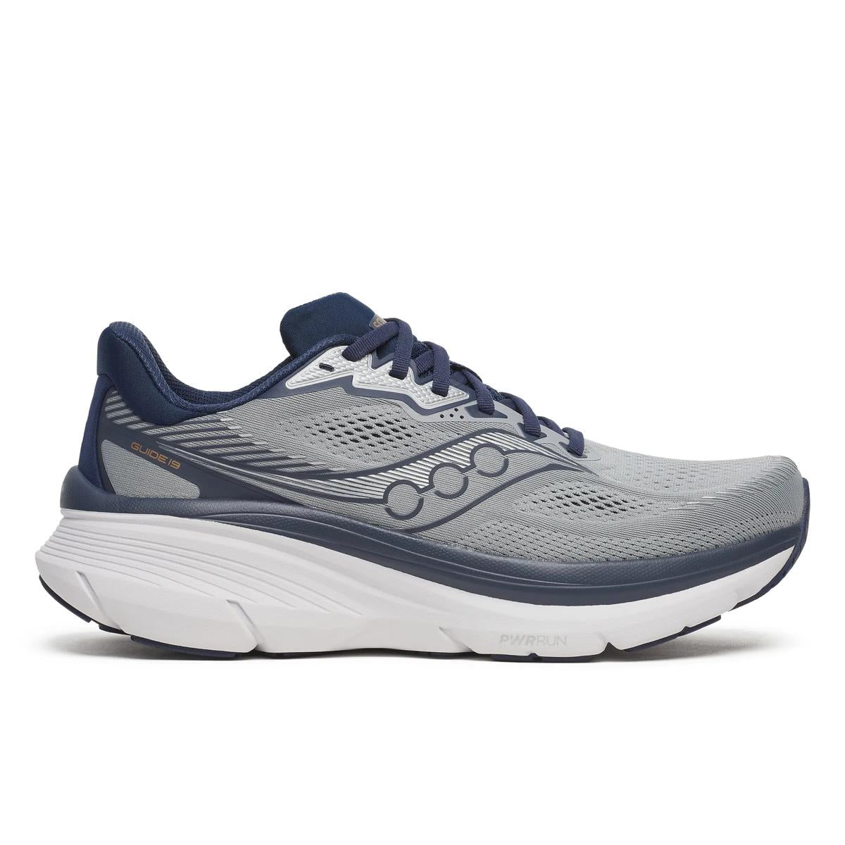 Men's Saucony Guide 19, Fossil/Navy, 11.5 4E Extra Wide