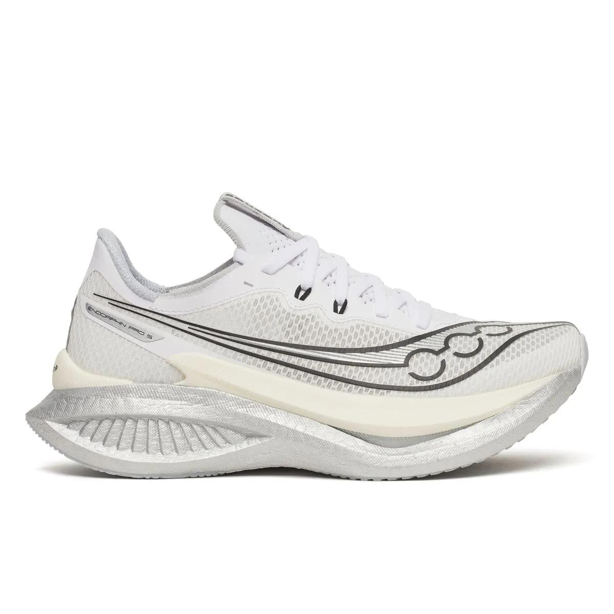 Women's Saucony Endorphin Pro 5, White/Black, 9.5 B Medium