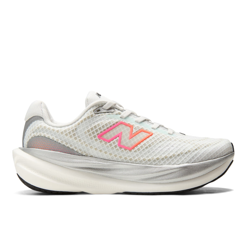 Women's New Balance Fresh Foam X 1080v15, White/Pink Heat/Tangerine Heat, 6.5 D Wide
