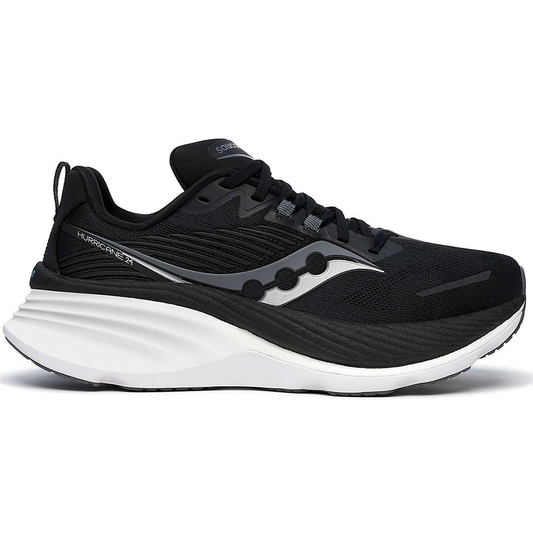Womens Saucony Hurricane 24, Black/Carbon, 11 B Medium